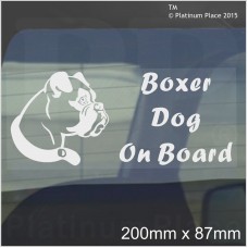 Boxer Dog On Board Sticker-Car,Van-Window Sign